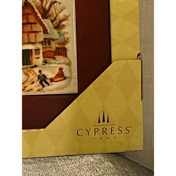 Cypress Home Ceramic Trivet Holiday Snow Scene by Audrey J Roberts 8" x 8" NIB - Picture 2 of 14